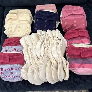 Lot of Grovia Hybrid Cloth Diapers & Inserts